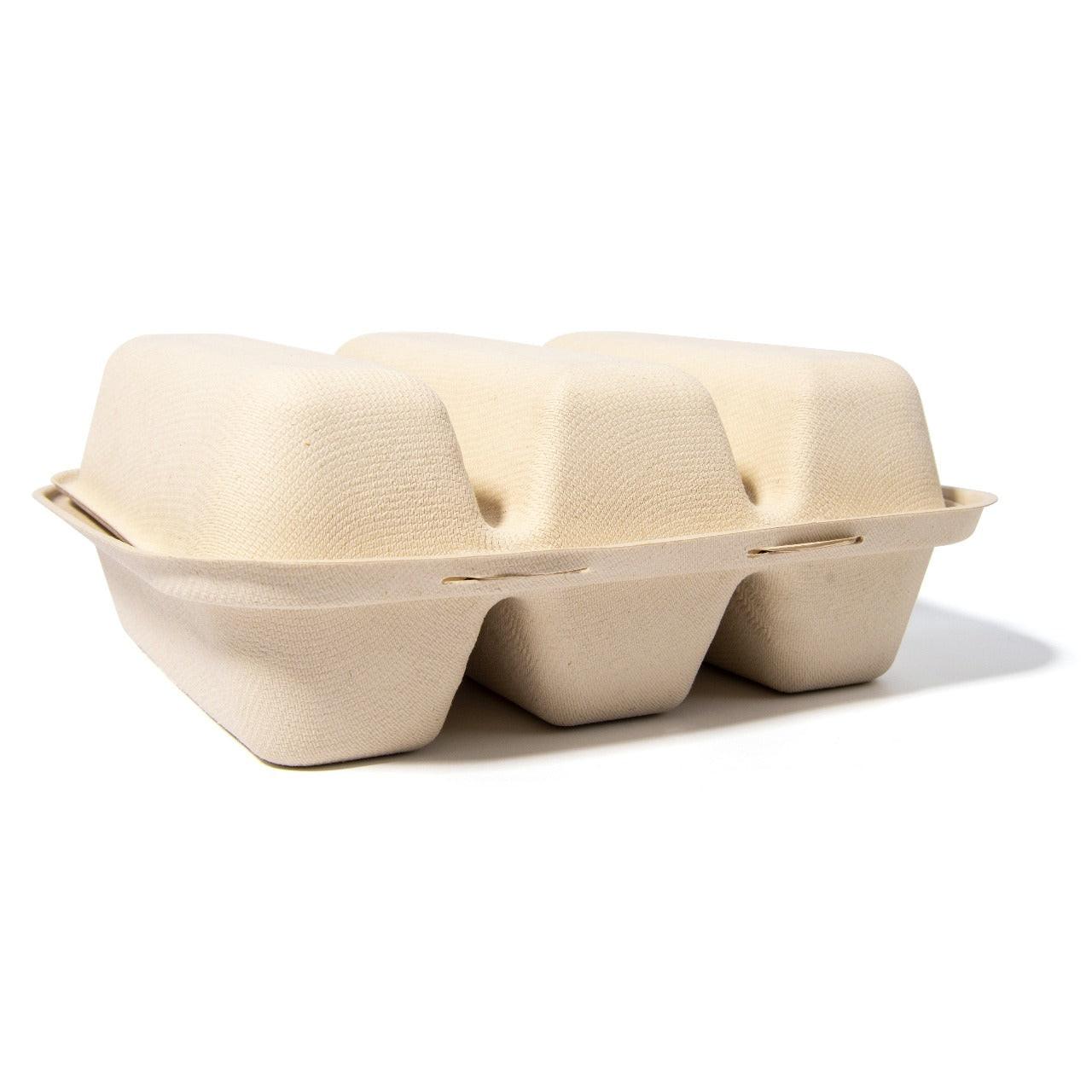100x Taco Box voor takeaway van suikerriet (BIO) Bagasse – 212mm x 183mm x 82mm