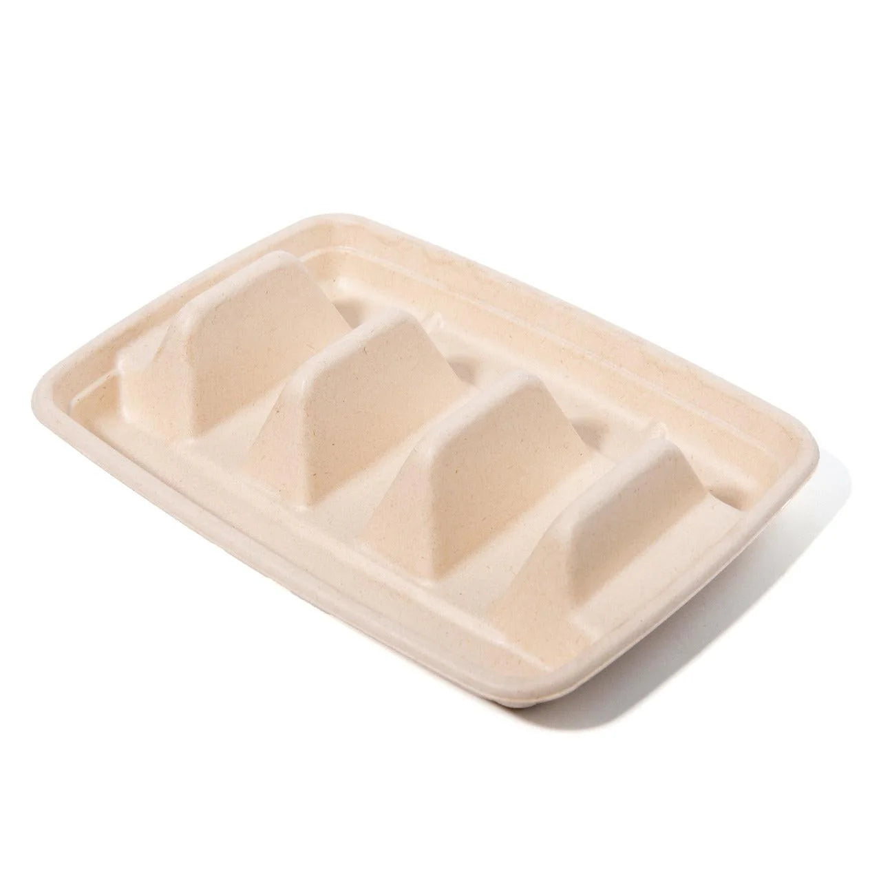 100x Suikerriet tacohouders voor, taco tray houder, taco staat voor 3 taco's BIO Plasticvrij Bagasse