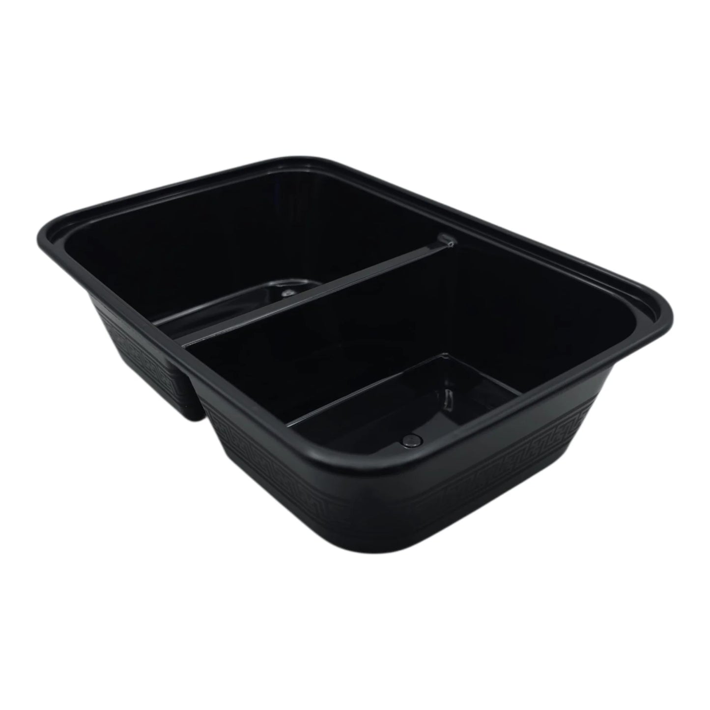300x Maaltijdbak PP 650ml 2 vak zwart inclusief Deksel!