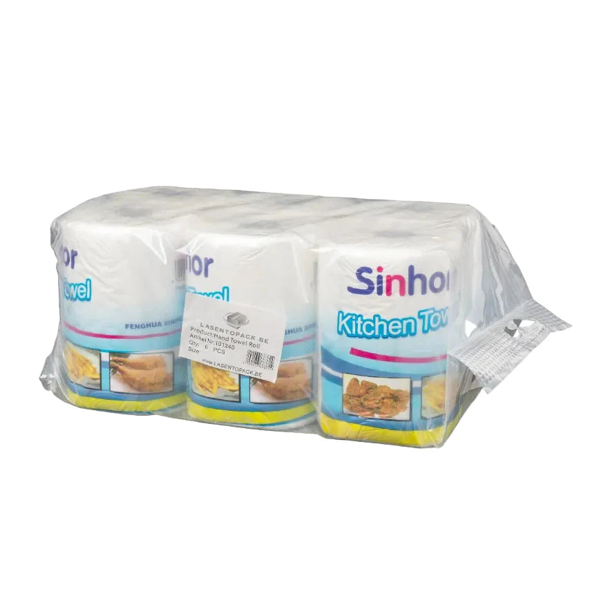 Handdoekrol - Poetsrol - Midi - 2laags - 6 rollen schoonmaak papier - hygiene papier
