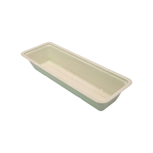 500x Bio Frikandelbakje A16 suikerriet - 20,8cm x 7cm x 3,4cm - Frikandel frites saus friet bakje snack diner