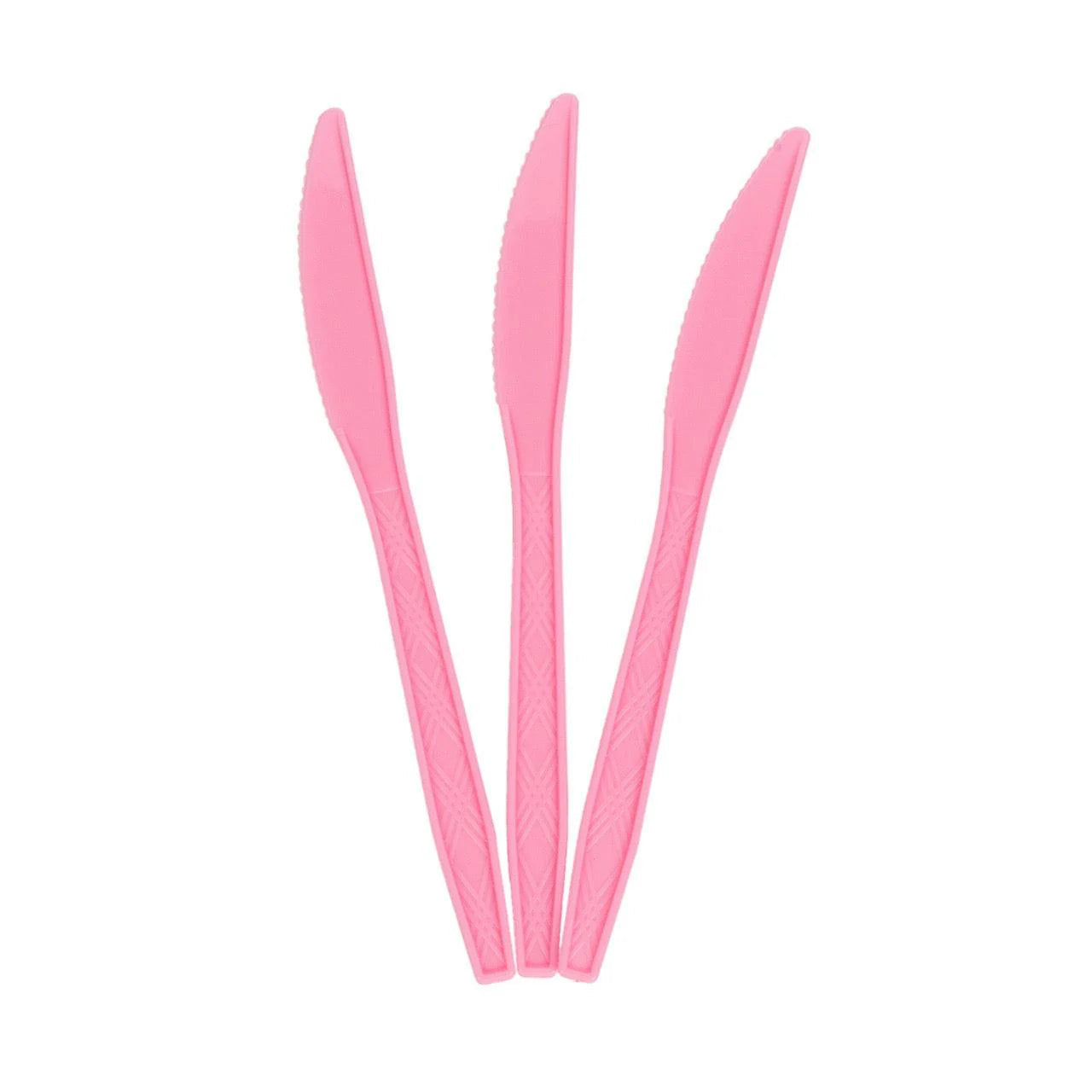 24x Herbruikbare Mes 170mm PP Roze