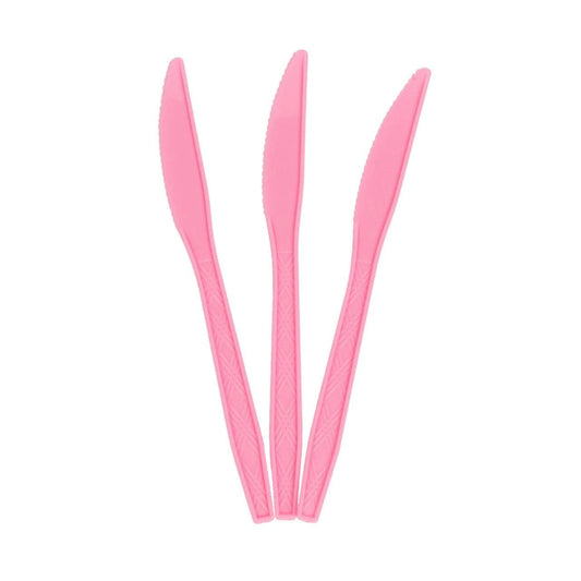 24x Herbruikbare Mes 170mm PP Roze