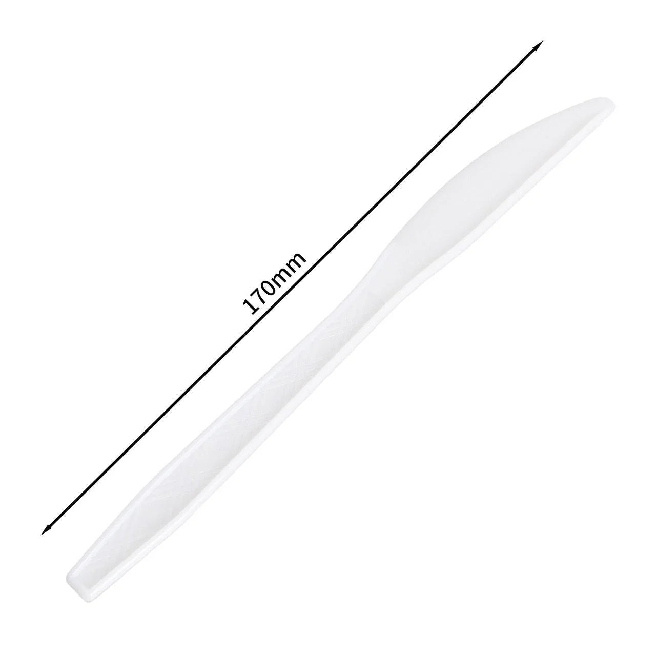 24x Herbruikbare Mes 170mm PP Wit