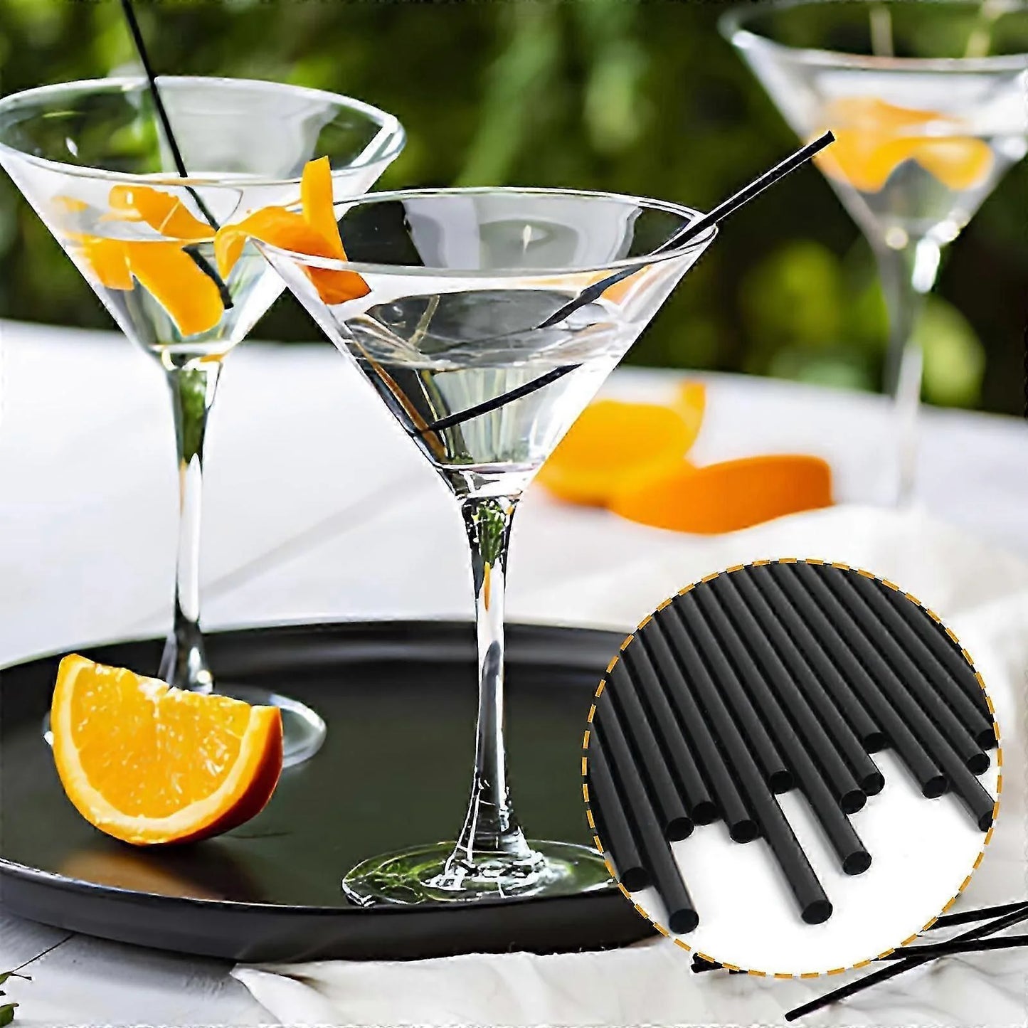500x Herbruikbare Cocktail Rietjes Recht 16 cm x 6 mm – PP – Zwart