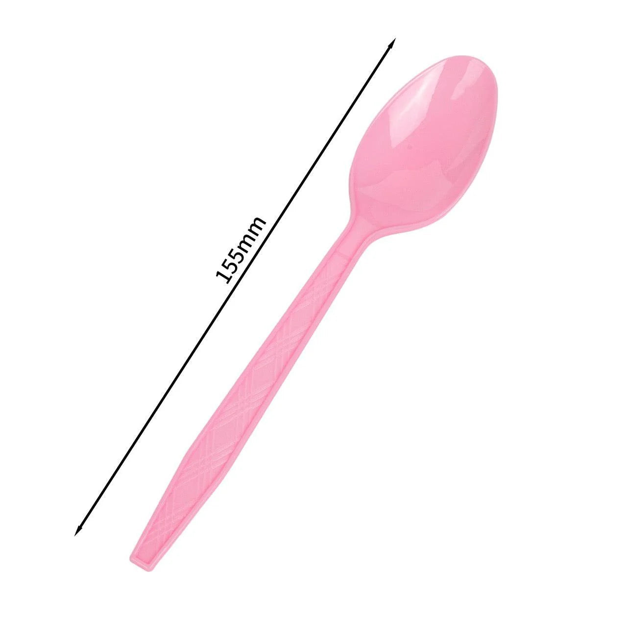 24x Herbruikbare lepel 155mm PP Roze