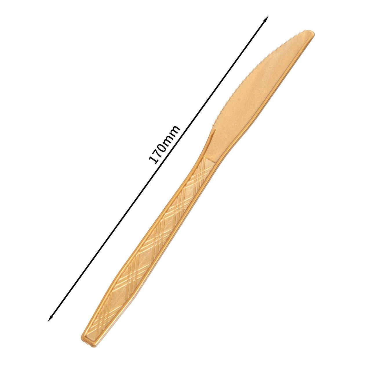 24x Herbruikbare Mes 170mm PP Goud