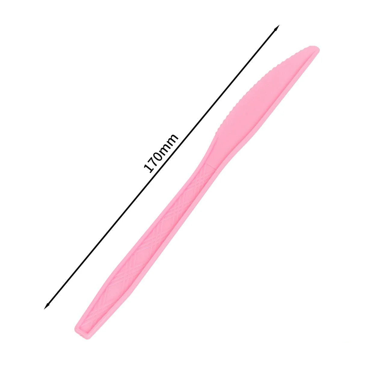 24x Herbruikbare Mes 170mm PP Roze