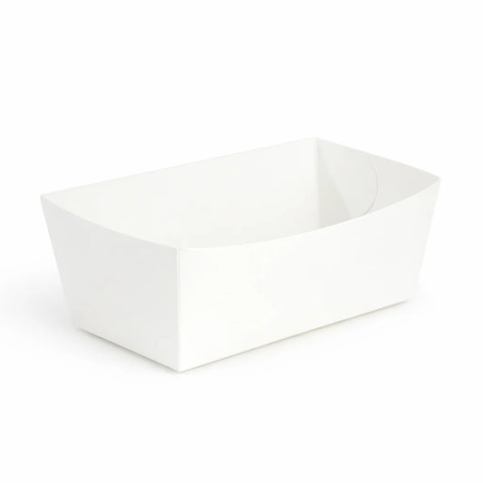 500x Kartonnen frietbakjes 310ml 11cm x 7cm x 4cm - Frietbak wit F2