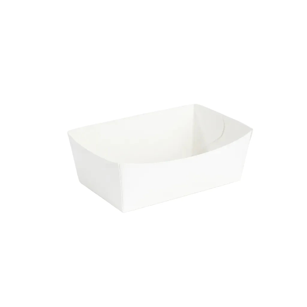 500x Kartonnen frietbakjes 380ml 12x7x4,5cm wit - Frietbak Wit 85