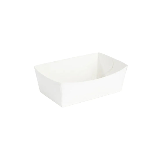 500x Kartonnen frietbakjes 380ml 12x7x4,5cm wit - Frietbak Wit 85